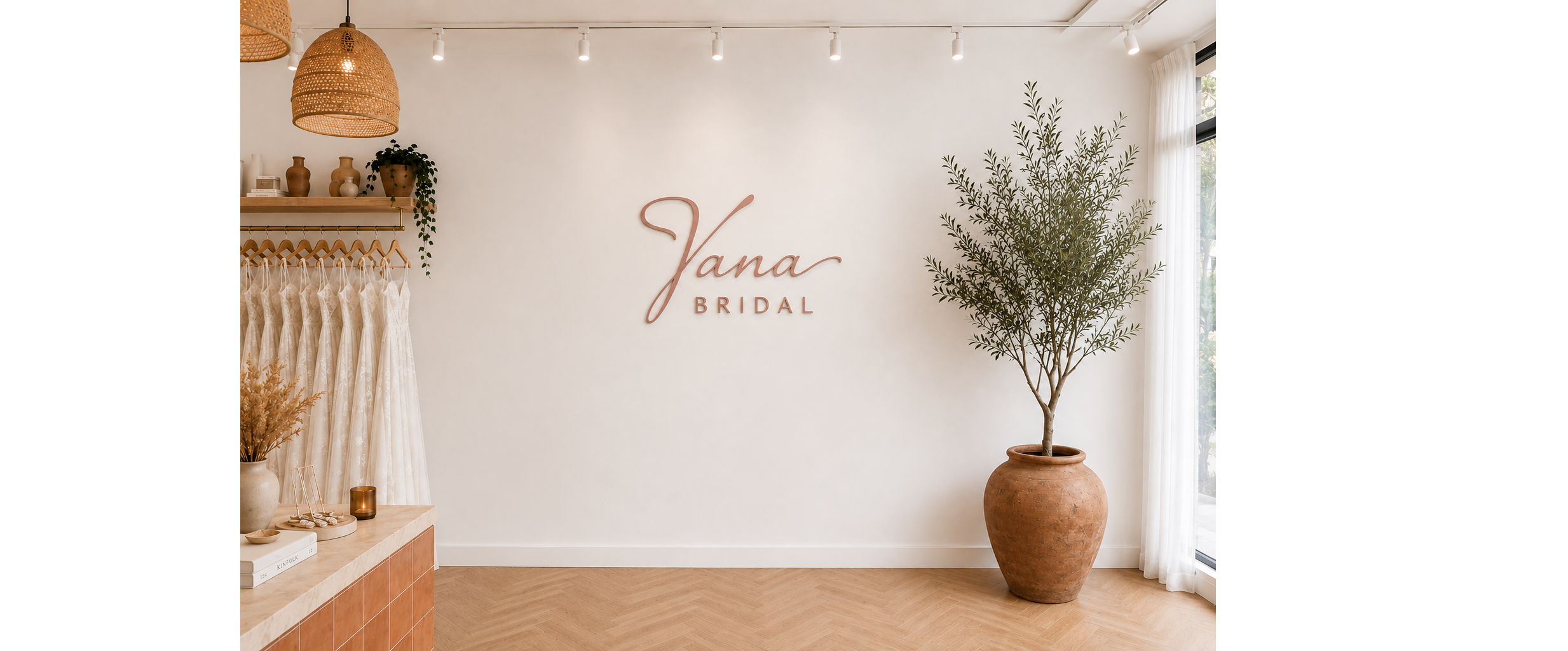 Vana Bridal branding wall
